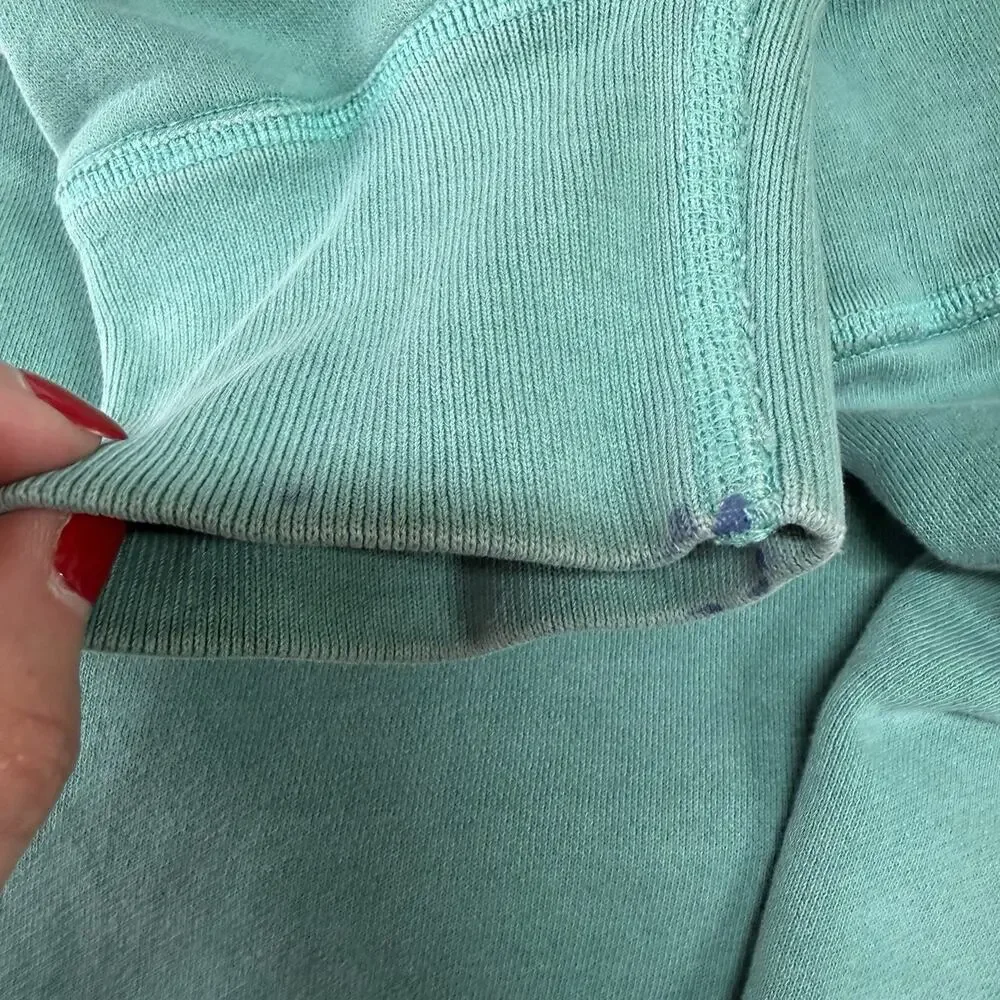 J.Crew L Large Sweatshirt Ocean Pearl Myrtle Beach Green Crop Pullover Cotton‎